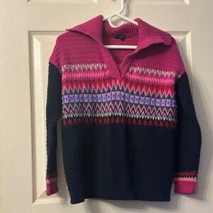 Talbots Johnny Collar Fair Isle Sweater, size S